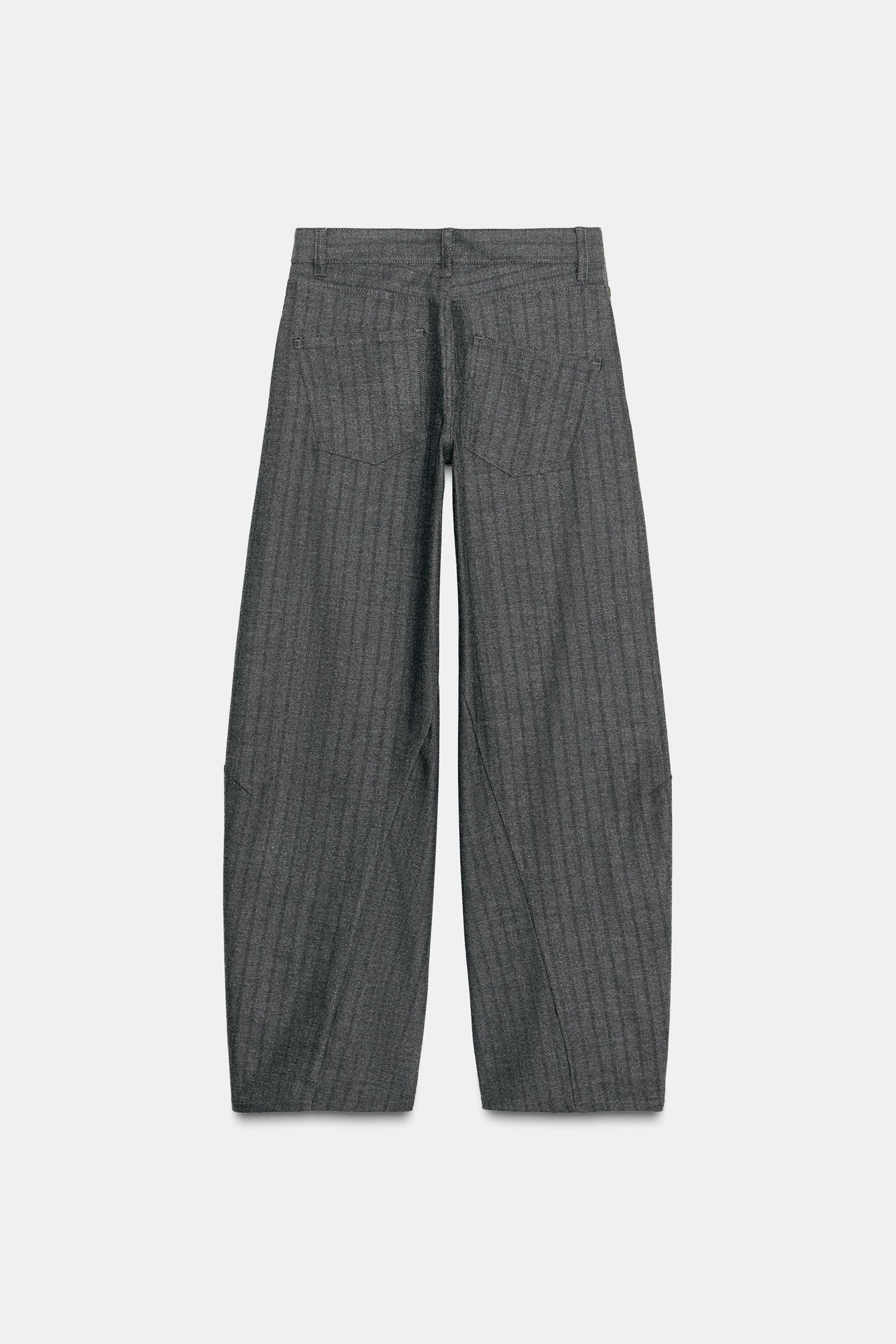 Striped Barrel Trousers