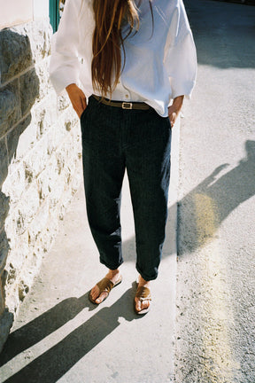 Braided Denim Chino Trousers