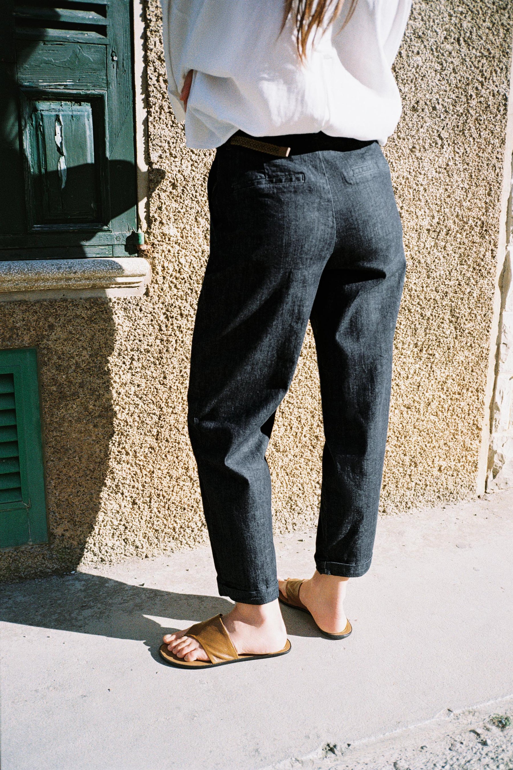 Braided Denim Chino Trousers