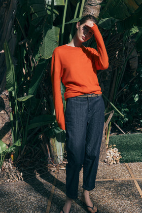 Braided Denim Chino Trousers