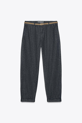Braided Denim Chino Trousers