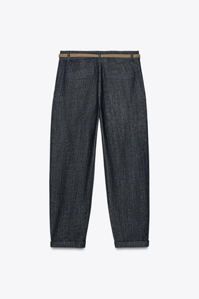 Braided Denim Chino Trousers
