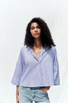 WIDE-SLEEVE POPLIN SHIRT