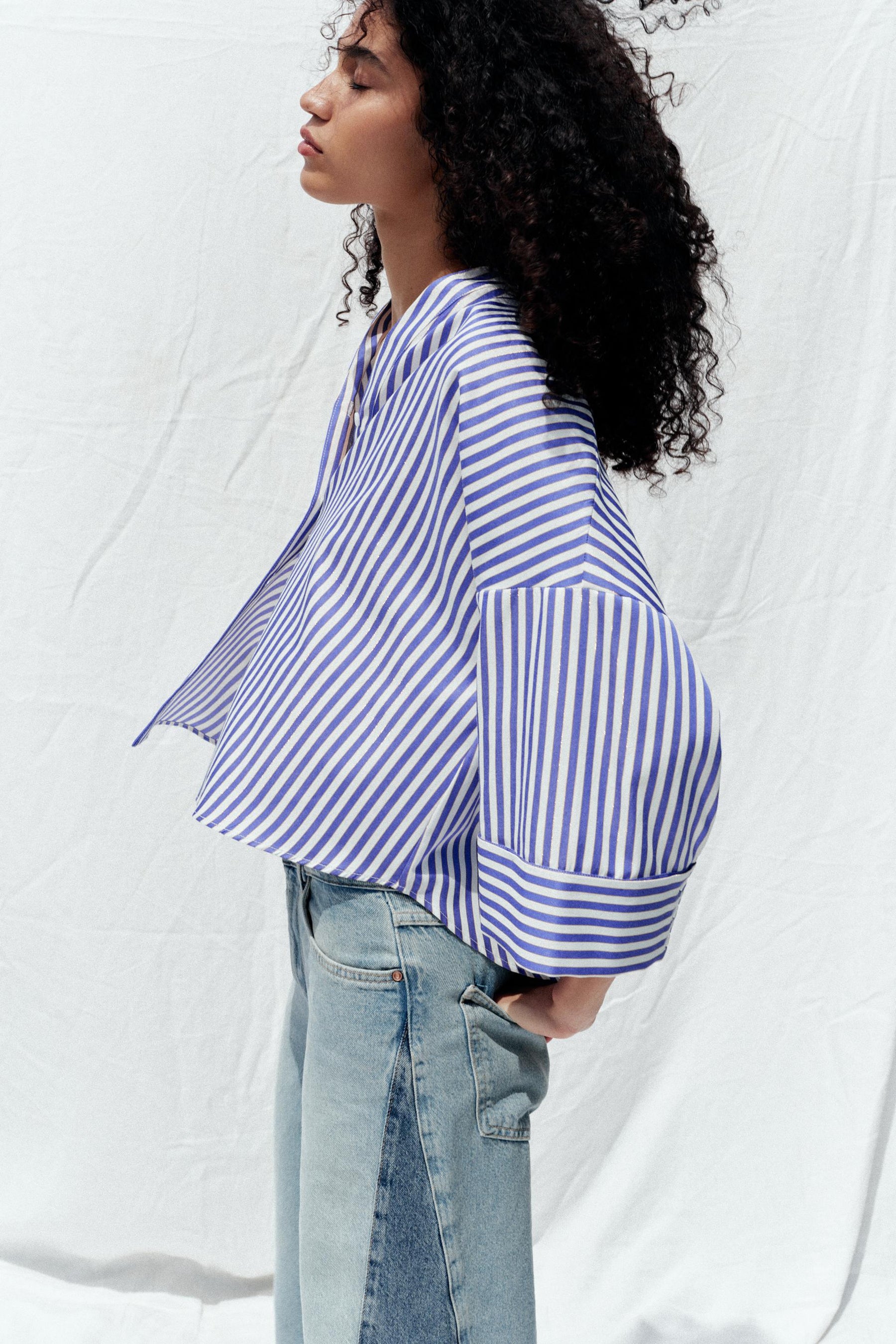 WIDE-SLEEVE POPLIN SHIRT