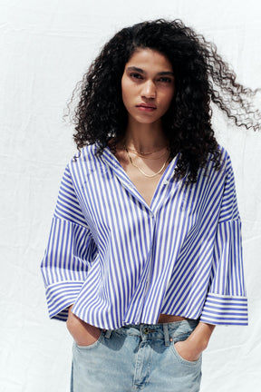 WIDE-SLEEVE POPLIN SHIRT