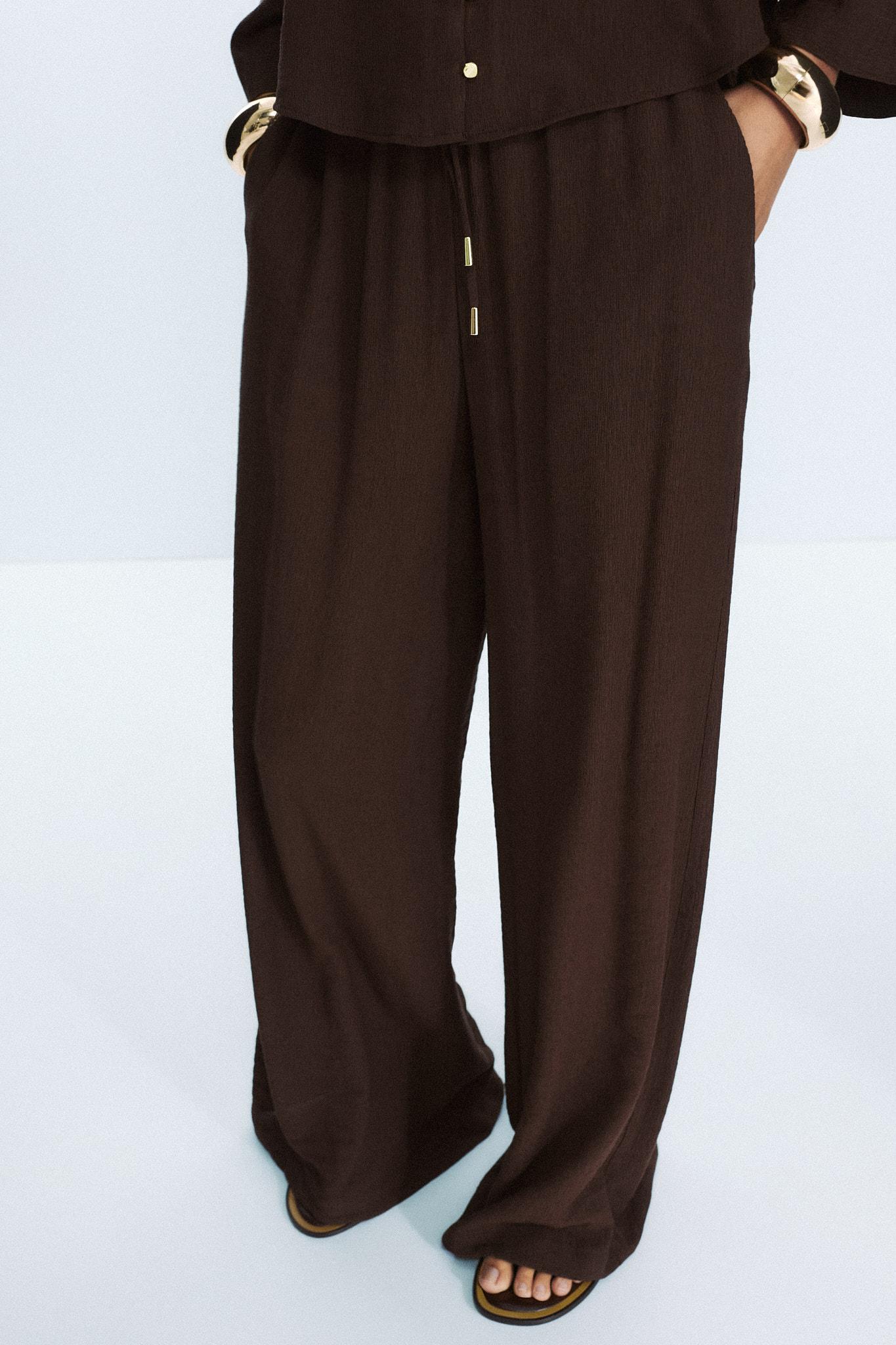WIDE-LEG COTTON TROUSERS