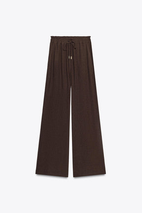 WIDE-LEG COTTON TROUSERS