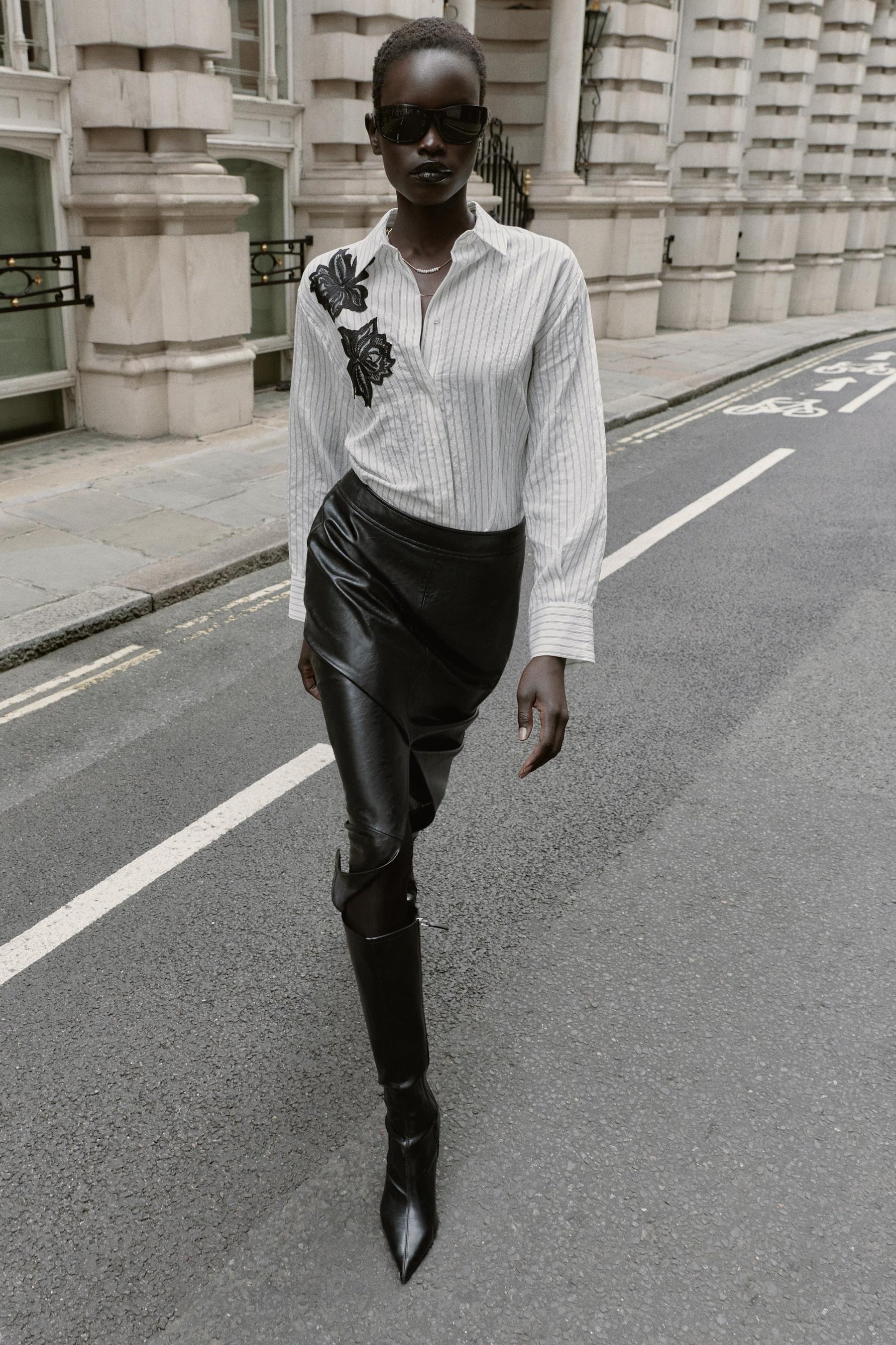 Striped Lace Flower Shirt