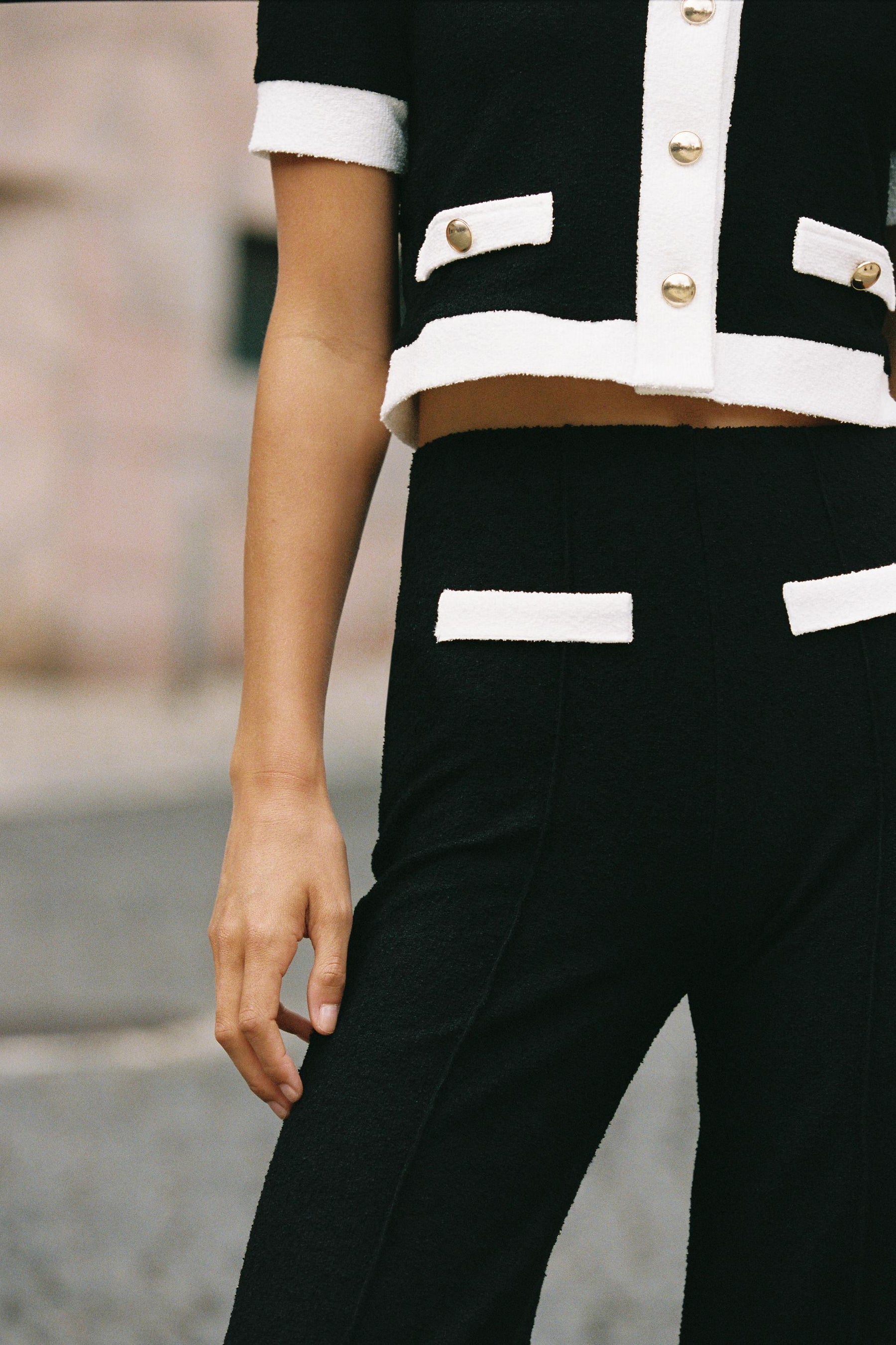 Bouclé Contrast Trousers