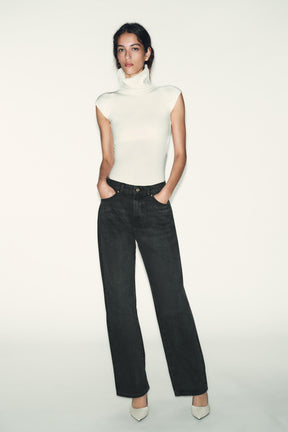 COTTON HIGH-NECK BODYSUIT