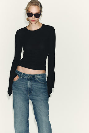 Ruffle-Sleeve T-Shirt