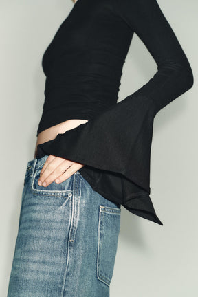 Ruffle-Sleeve T-Shirt