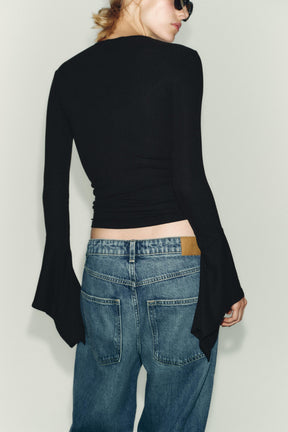 Ruffle-Sleeve T-Shirt