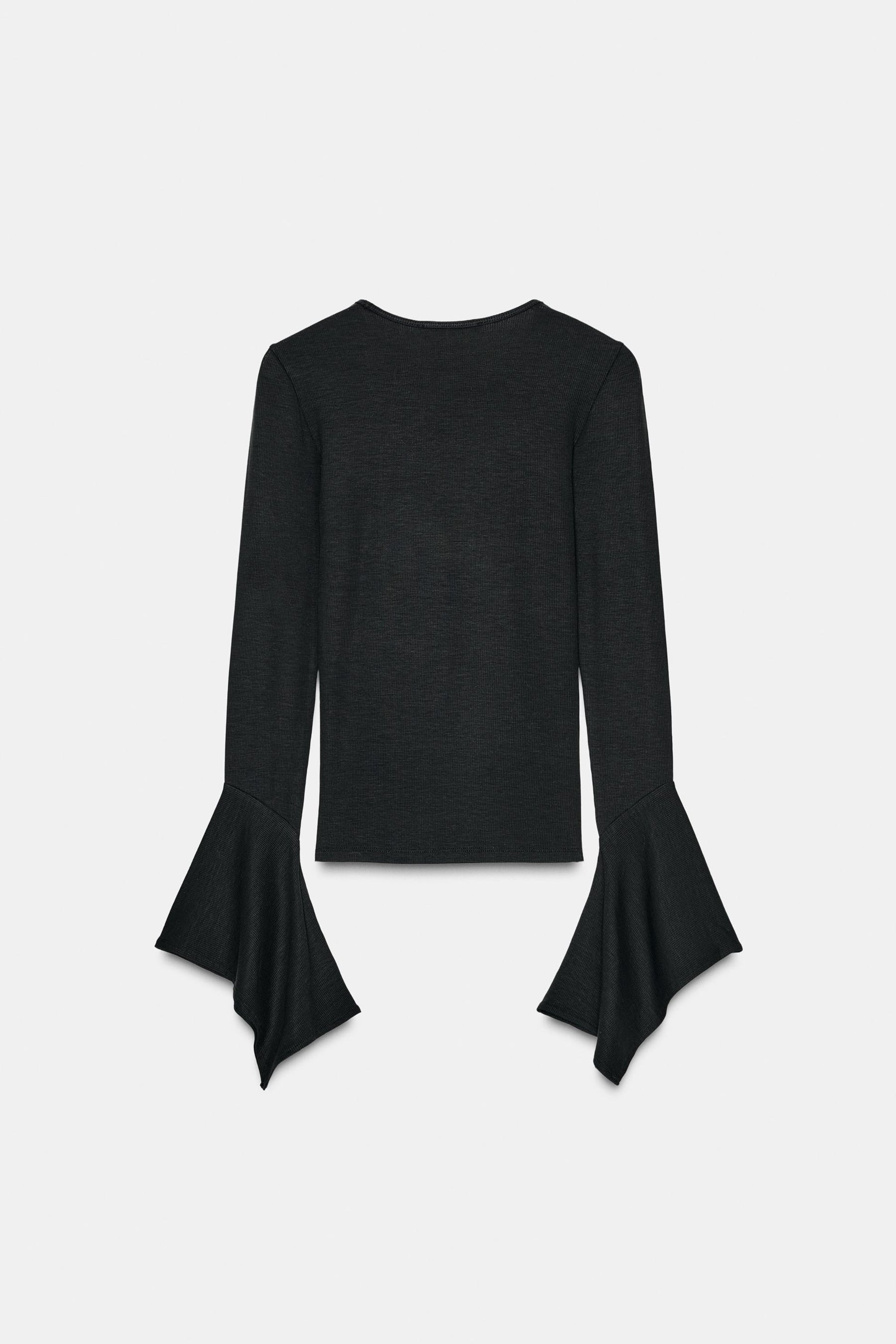 Ruffle-Sleeve T-Shirt