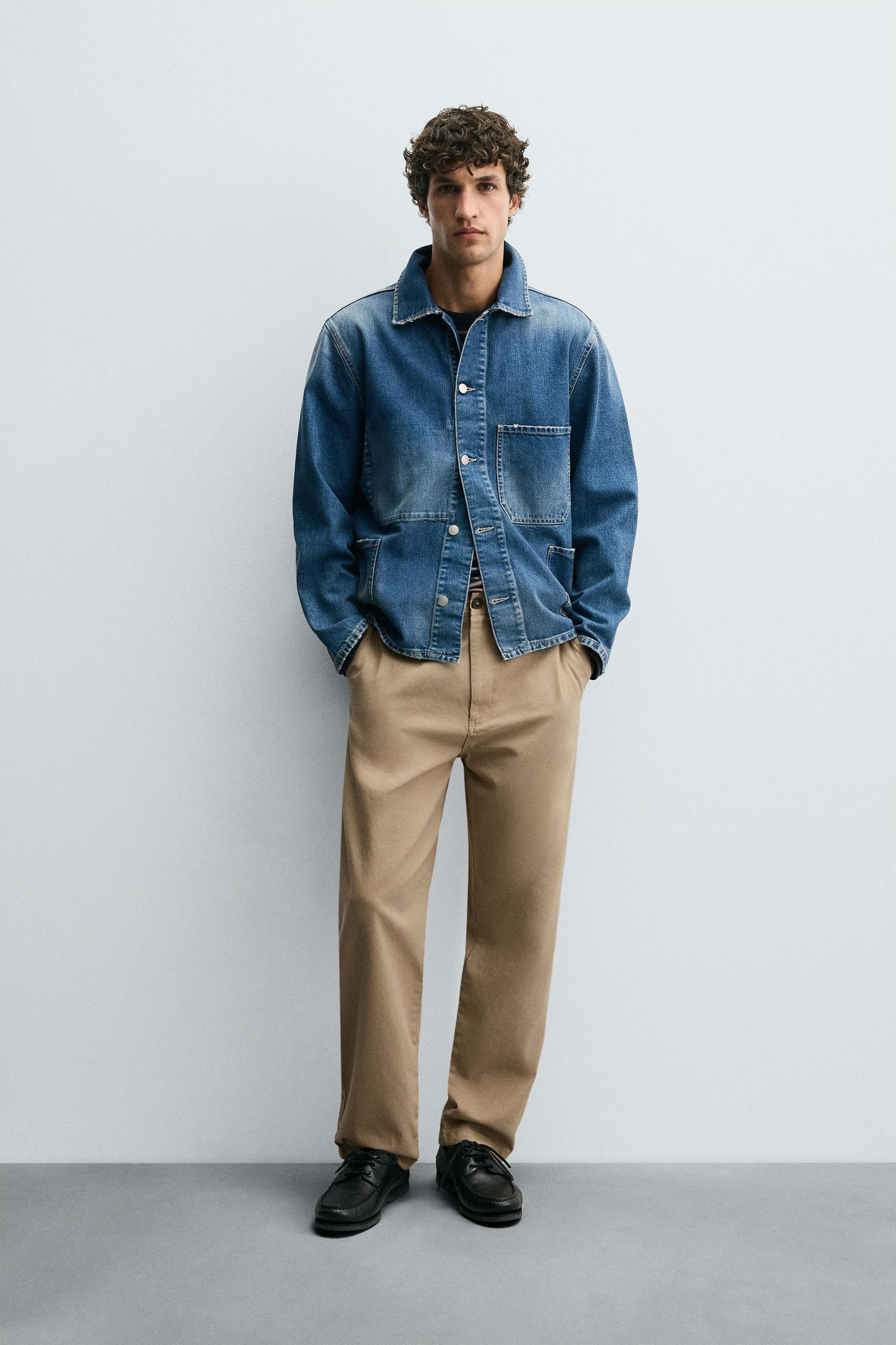 STRAIGHT-LEG CHINO TROUSERS - Image 1