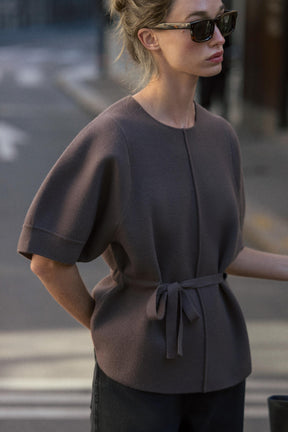 Knit jumper with balloon