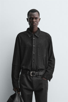 LEATHER SUEDE OVERSHIRT - Image 2