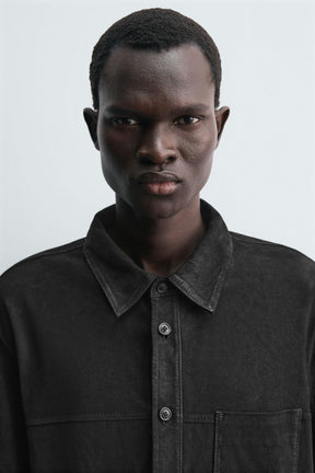 LEATHER SUEDE OVERSHIRT - Image 5