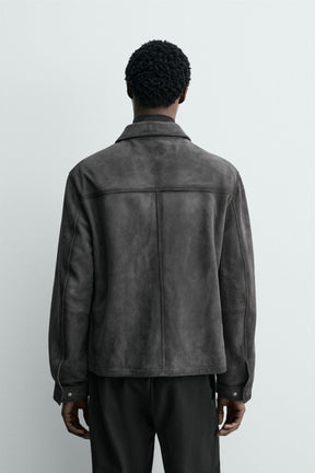 REGULAR FIT SUEDE LEATHER JACKET - Image 3