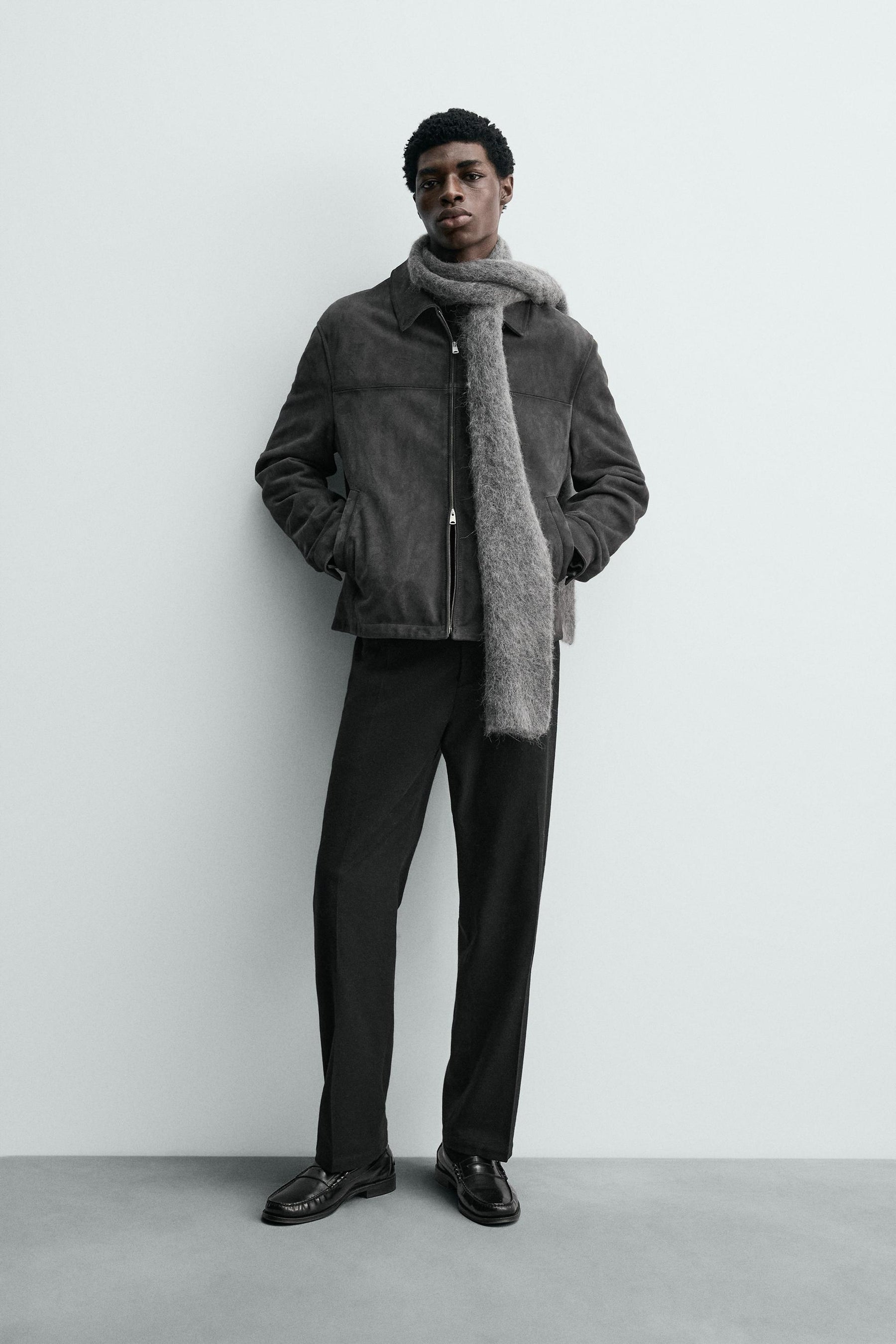 REGULAR FIT SUEDE LEATHER JACKET - Image 1