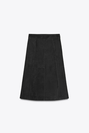 Suede Leather Cape Skirt