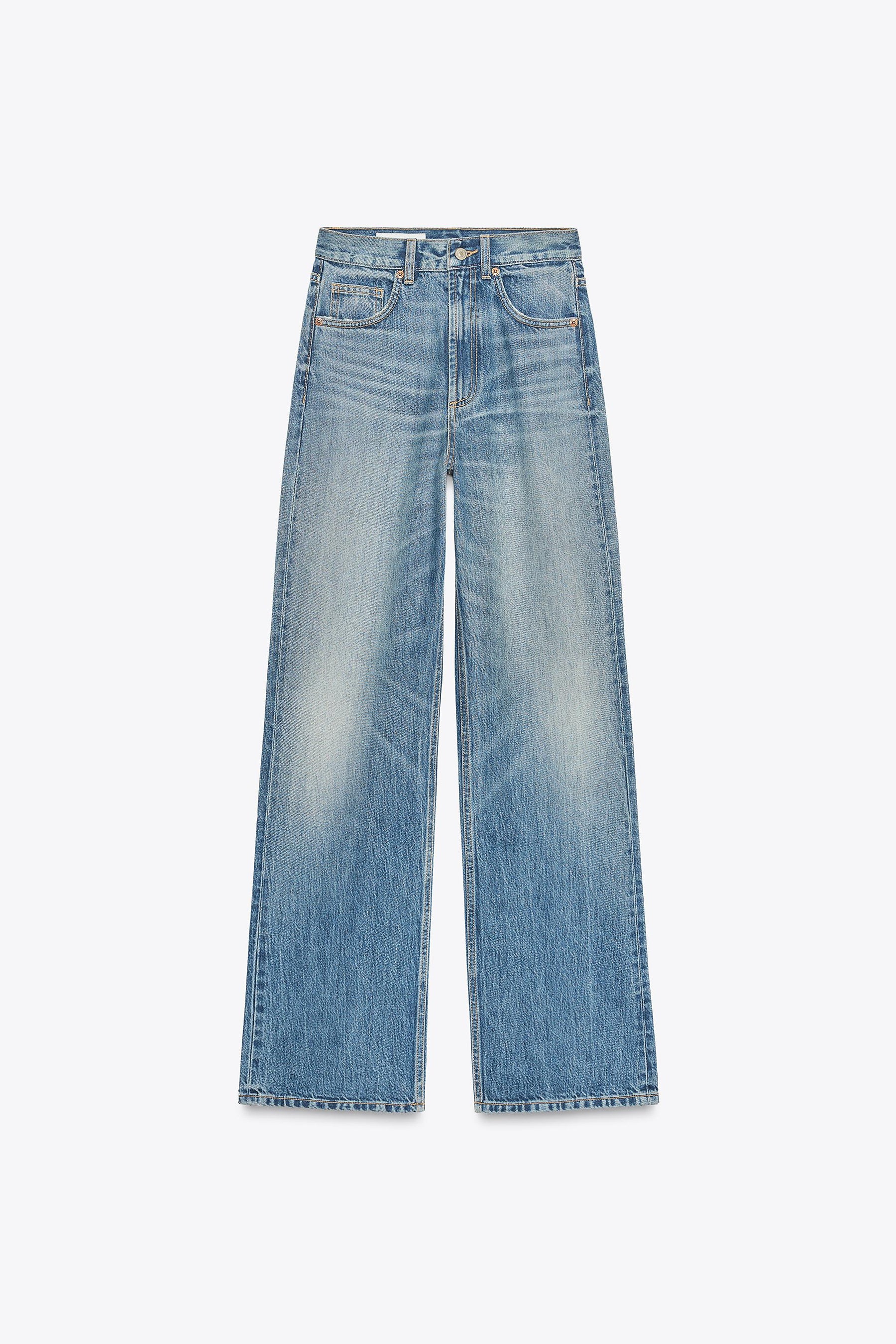 Wide-leg high-waist jeans