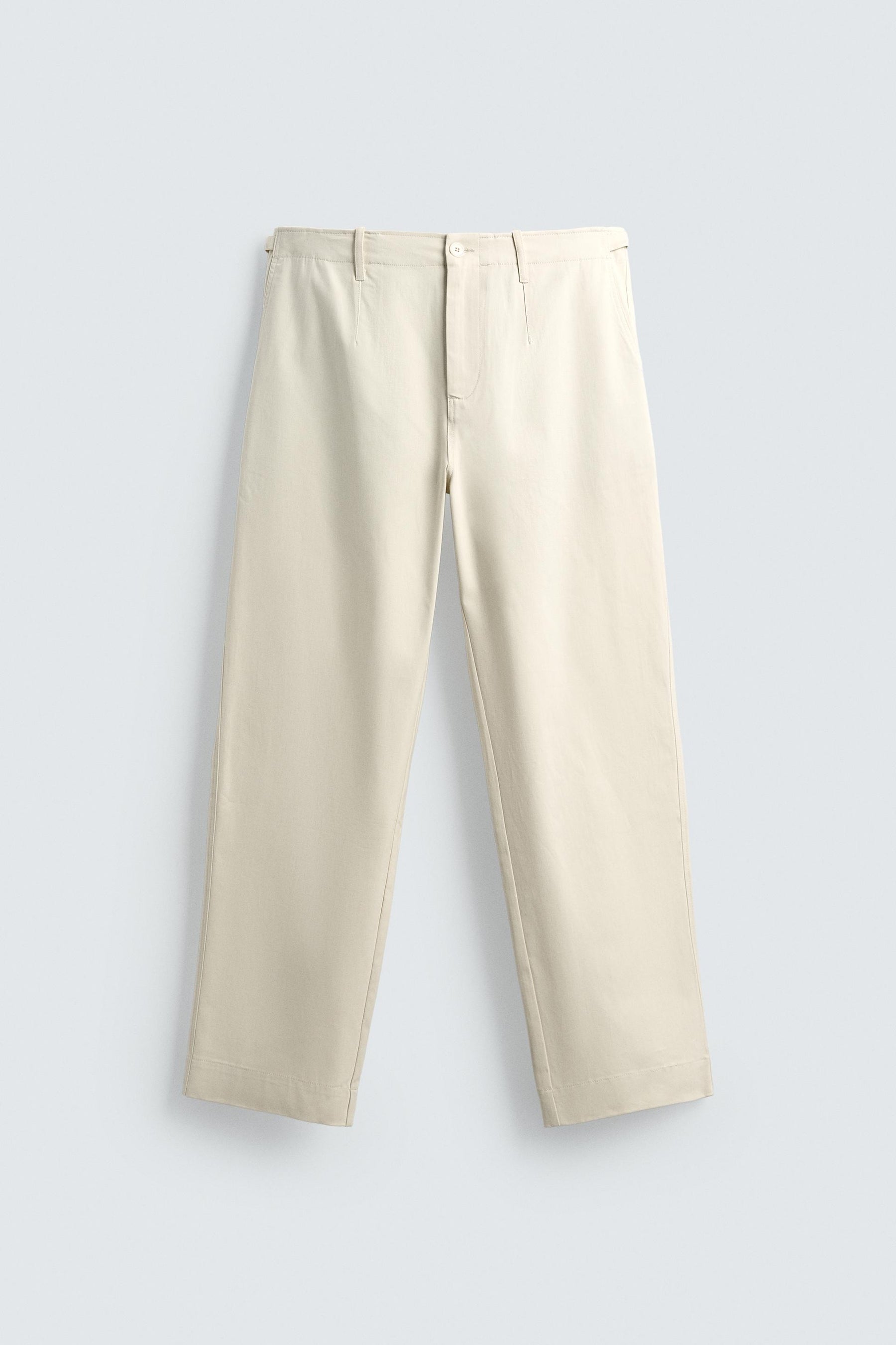 TWILL TEXTURED TROUSERS WITH BELT - Image 6