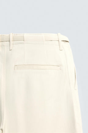 TWILL TEXTURED TROUSERS WITH BELT - Image 9