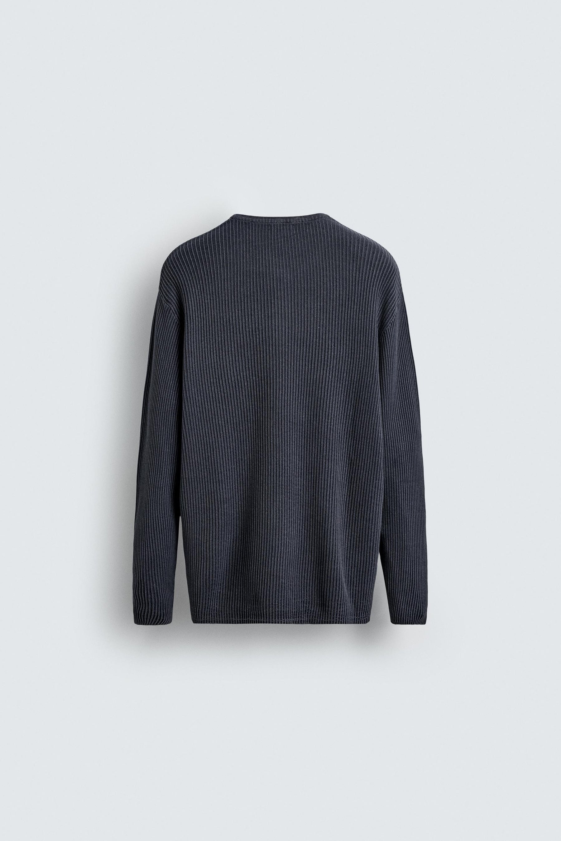 WASHED GRANDAD COLLAR JUMPER - Image 7