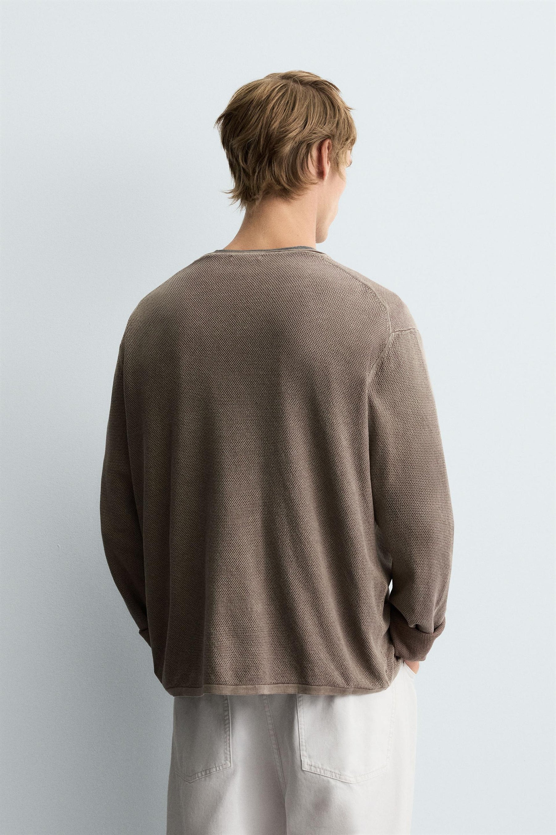TEXTURED WASHED SWEATER - Image 3