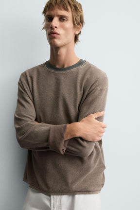 TEXTURED WASHED SWEATER - Image 5