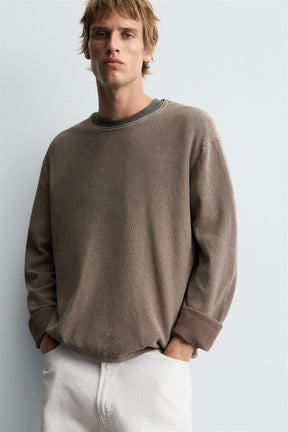 TEXTURED WASHED SWEATER - Image 6