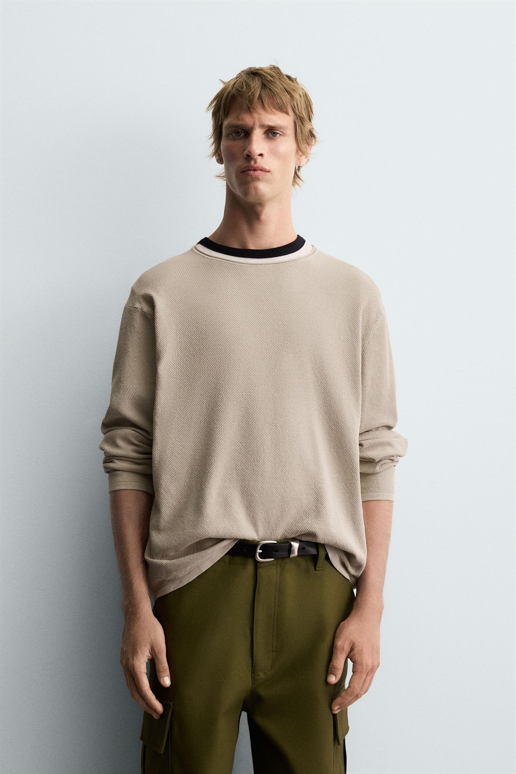 TEXTURED WASHED SWEATER - Image 2