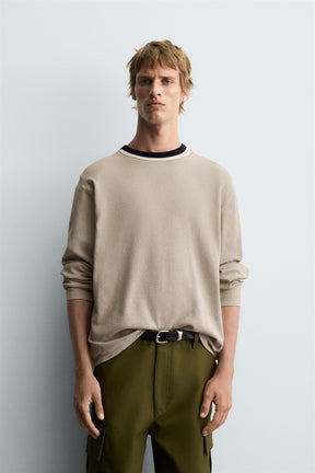 TEXTURED WASHED SWEATER - Image 2