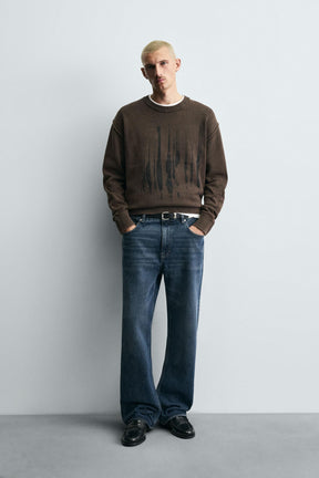 WASHED PRINT SWEATER - Image 1