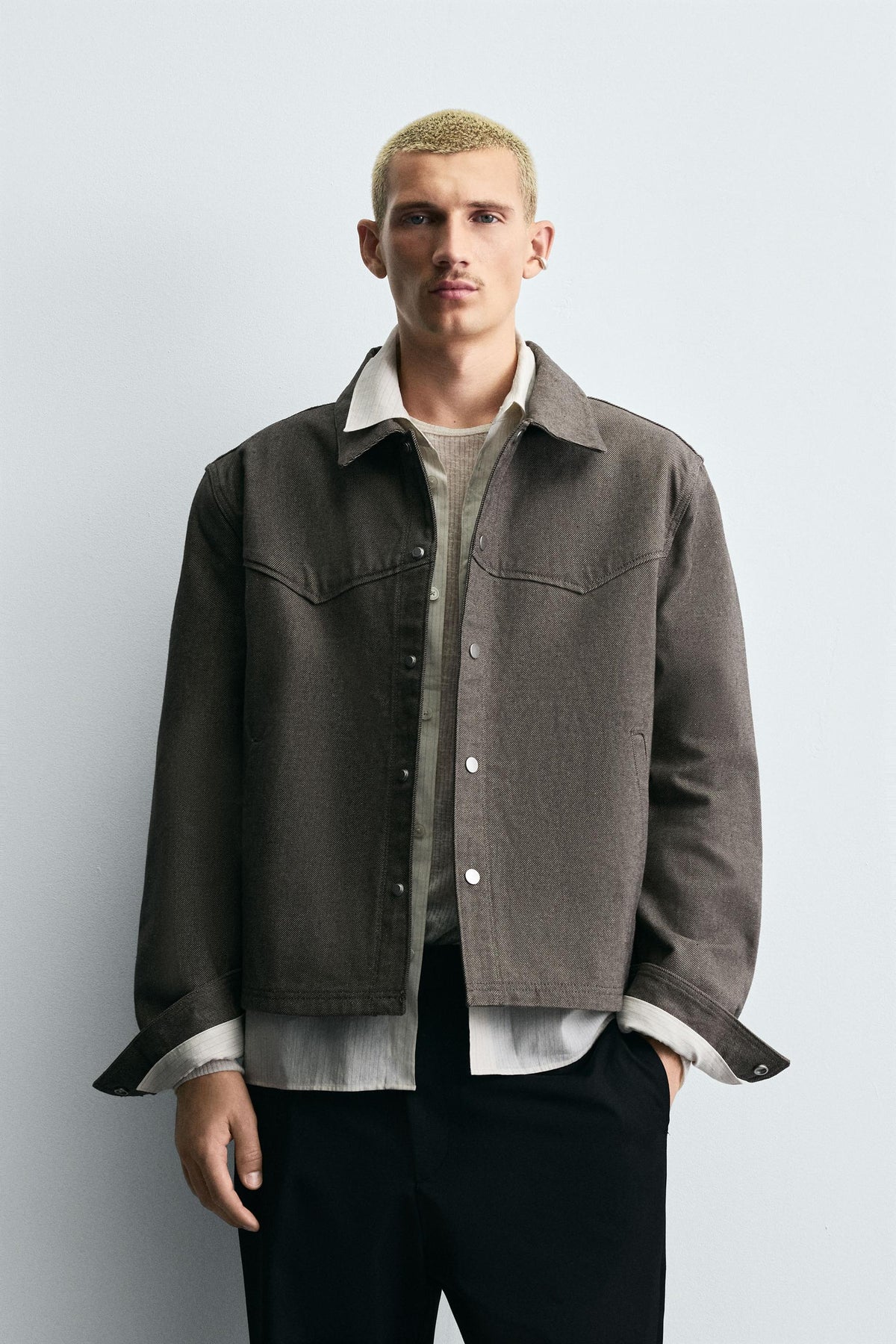 TWILL TEXTURED OVERSHIRT - Image 2