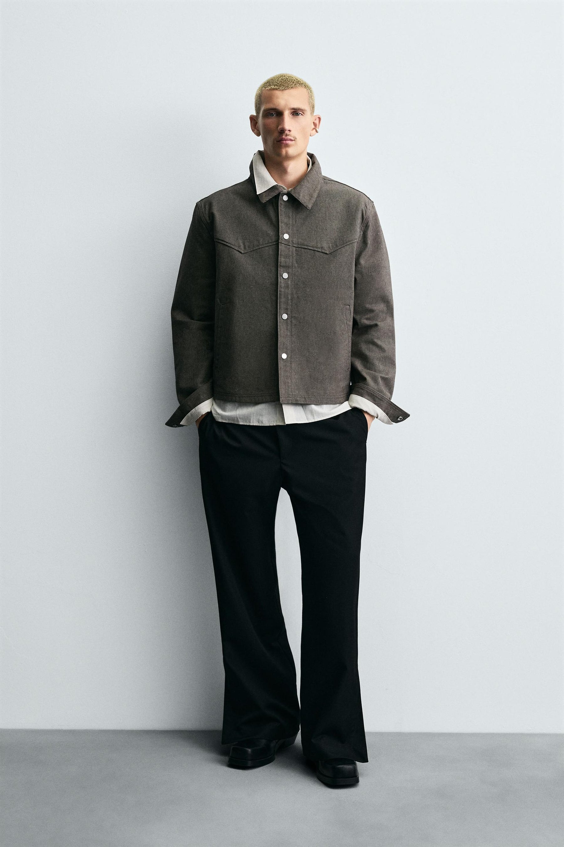 TWILL TEXTURED OVERSHIRT - Image 1