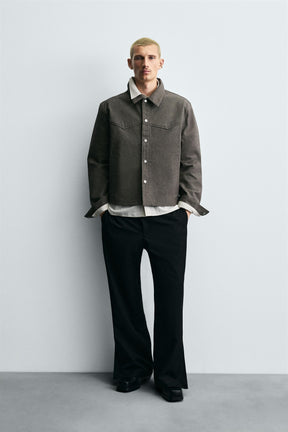 TWILL TEXTURED OVERSHIRT - Image 1
