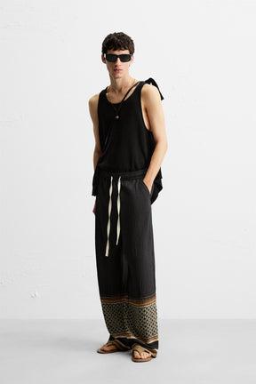 RELAXED FIT COLOUR BLOCK TROUSERS - Image 1