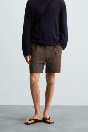 STRIPED REGULAR FIT BERMUDA SHORTS - Image 2