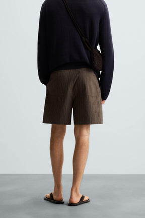 STRIPED REGULAR FIT BERMUDA SHORTS - Image 3