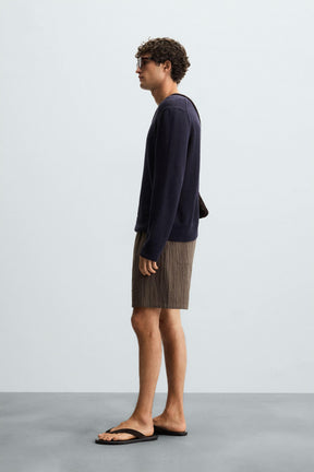 STRIPED REGULAR FIT BERMUDA SHORTS - Image 4