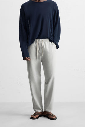 COTTON-LINEN RELAXED FIT TROUSERS - Image 2