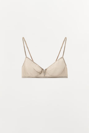 Silk Bralette with Metal