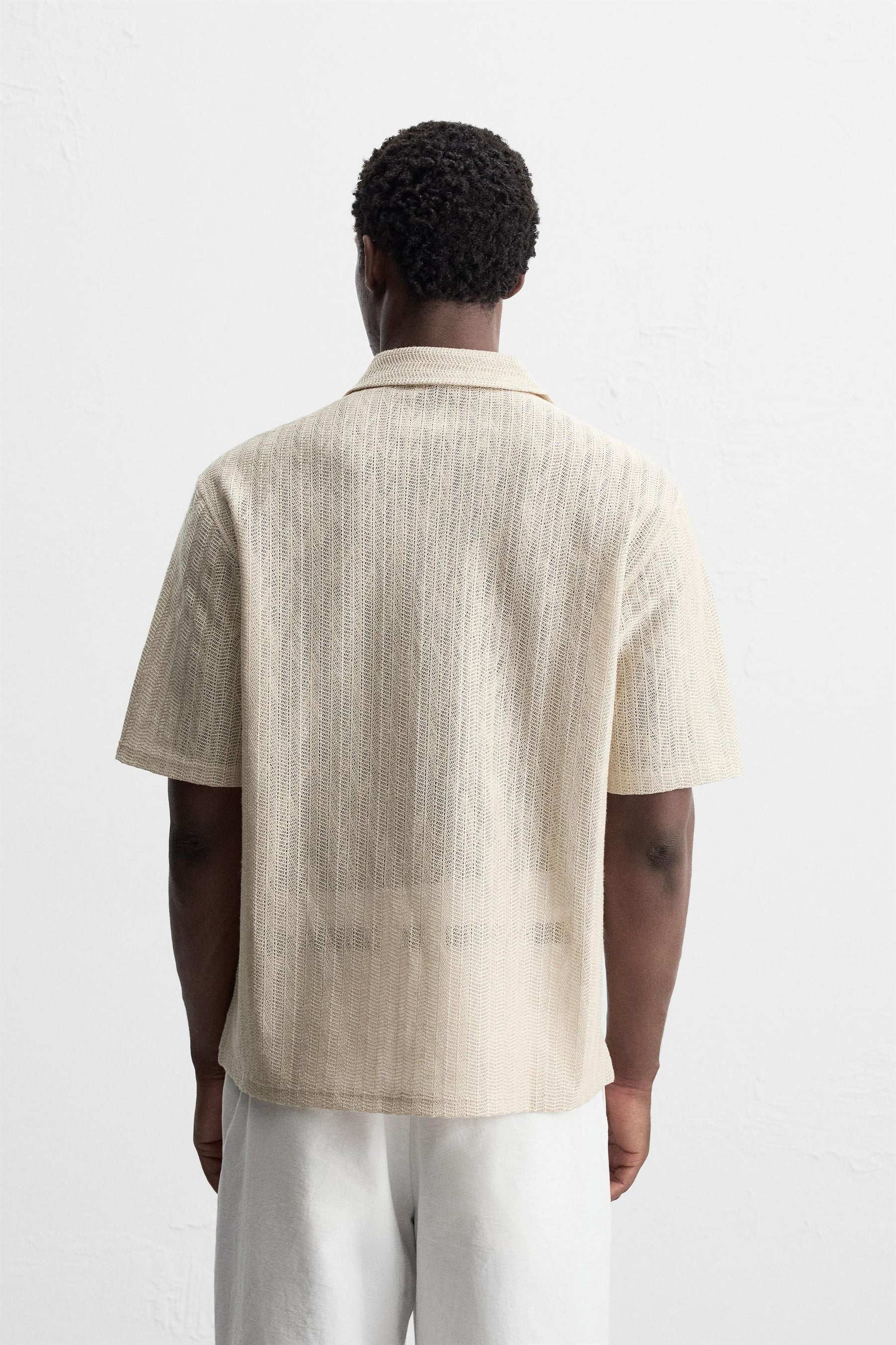 OPEN WEAVE HERRINGBONE SHIRT - Image 3