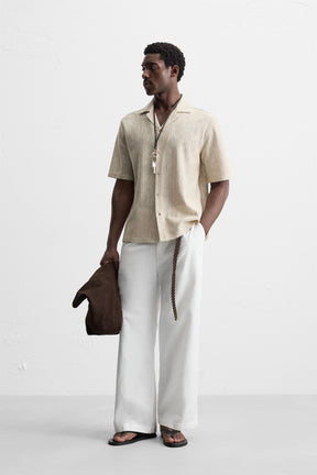 OPEN WEAVE HERRINGBONE SHIRT - Image 4