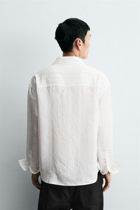 IRREGULAR STRIPE FLOWING SHIRT - Image 3