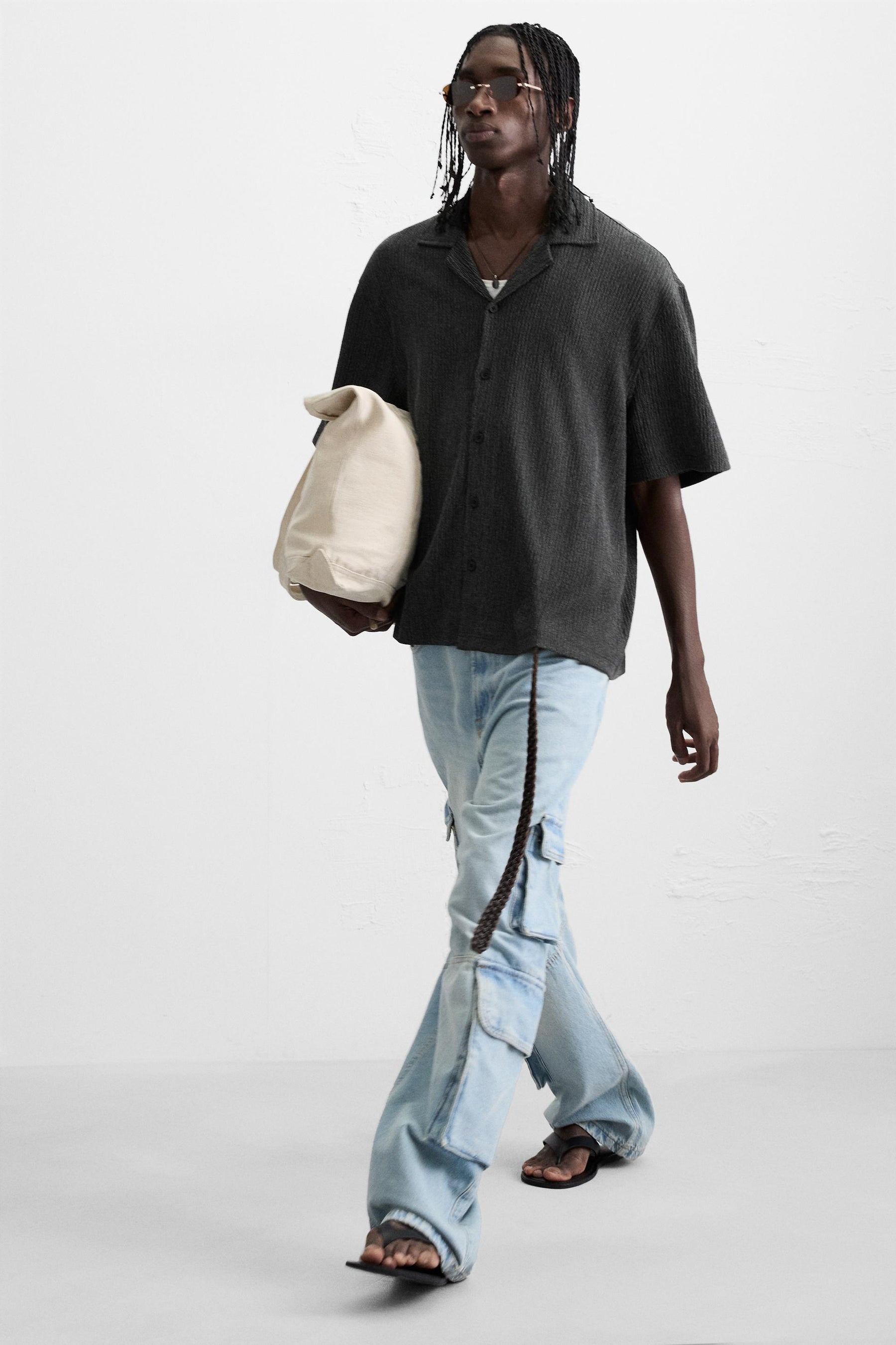 CREASED-EFFECT TEXTURED SHIRT - Image 6