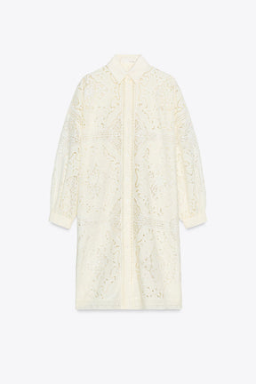 EMBROIDERED SHIRT DRESS ZW COLLECTION - Image 2