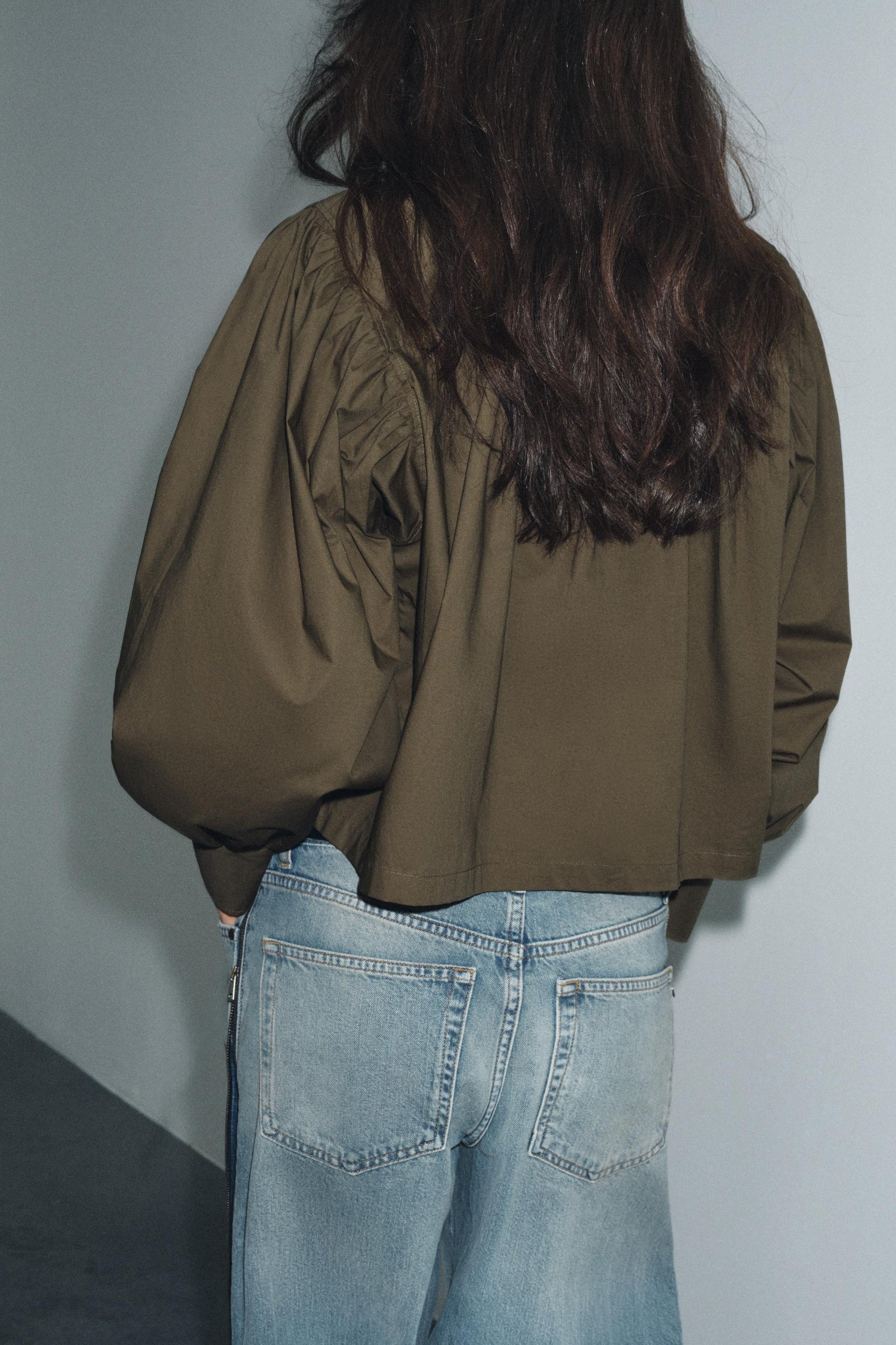 Puff Sleeve Poplin Shirt